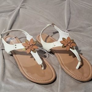 New white summer sandals